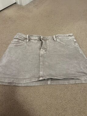 Windsor Light Gray Washed Denim Mini Skirt